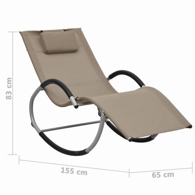 vidaXL Chaise longue avec oreiller Taupe Textilène