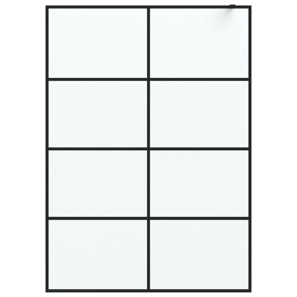 vidaXL Paroi de douche Noir 140x195 cm Verre ESG d&eacute;poli