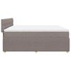 vidaXL Sommier &agrave; lattes de lit avec matelas Taupe 200x200 cm Tissu