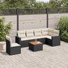 vidaXL Salon de jardin 7 pcs avec coussins noir r&eacute;sine tress&eacute;e