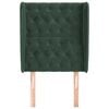 vidaXL Tête de lit avec oreilles Vert foncé 83x23x118/128 cm Velours