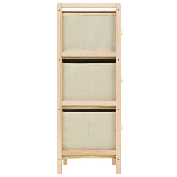 vidaXL Étagère de rangement 6 paniers Tissu Bois de cèdre Beige