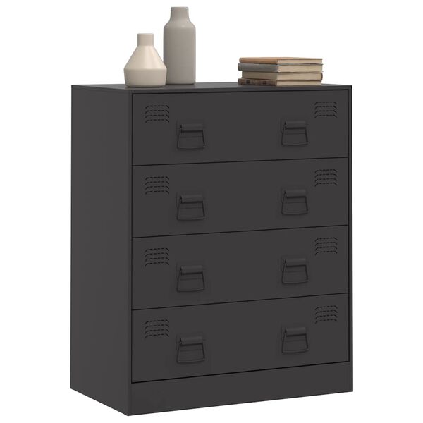 vidaXL Buffet noir 67x39x83 cm acier