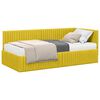 vidaXL Cadre de lit d'angle avec matelas 2 pcs Jaune Velours