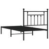 vidaXL Cadre de lit métal sans matelas avec tête de lit noir 80x200 cm