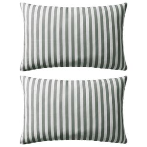vidaXL Oreiller d'ext&eacute;rieur lot de 2 Impression rayure 60 x 40 cm Gris