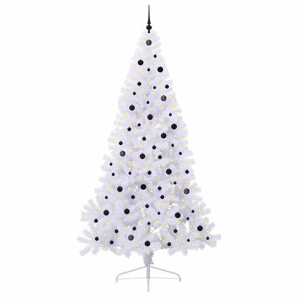 vidaXL Sapin de No&euml;l artificiel avec 300 LED Blanc 240 cm PVC et Acier