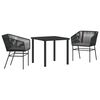 vidaXL Ensemble de salle &agrave; manger pour jardin 3 pc Noir