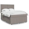 vidaXL Sommier &agrave; lattes de lit avec matelas Taupe 140x200 cm Tissu