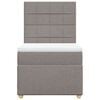 vidaXL Sommier &agrave; lattes de lit avec matelas Taupe 90x190 cm Tissu