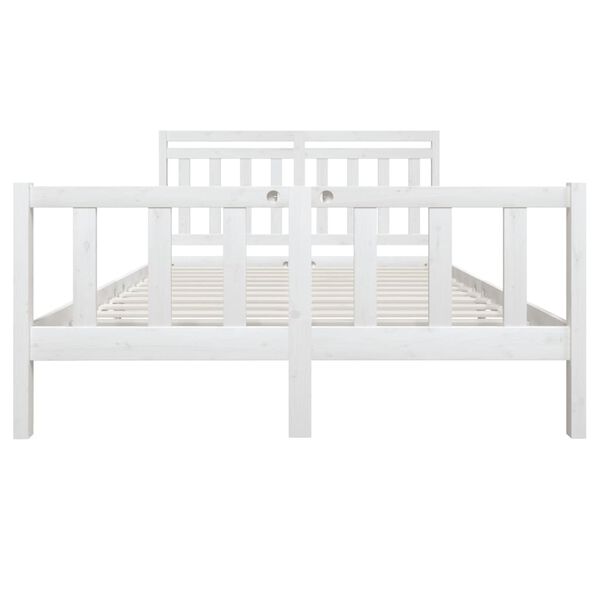 vidaXL Cadre de lit sans matelas blanc bois de pin massif