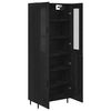 vidaXL Haut Armoire 2 pcs Ch&ecirc;ne noir Bois Agglom&eacute;r&eacute; et Verre