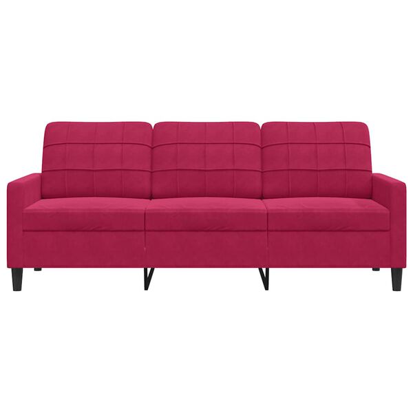 vidaXL Canap&eacute; &agrave; 3 places Rouge bordeaux 180 cm Velours