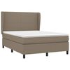 vidaXL Sommier &agrave; lattes de lit avec matelas Taupe 140x190 cm Tissu