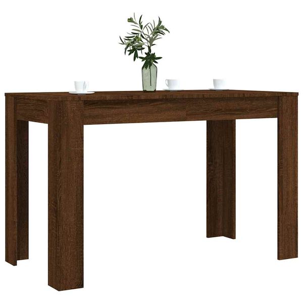vidaXL Table &agrave; d&icirc;ner Ch&ecirc;ne marron 120x60x76 cm bois d'ing&eacute;nierie