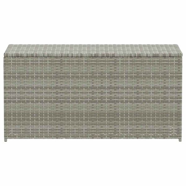 vidaXL Bo&icirc;te de rangement de jardin r&eacute;sine tress&eacute;e 100x50x50 cm gris