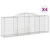 vidaXL Paniers à gabions arqués 4 pcs 300x50x100/120 cm fer galvanisé