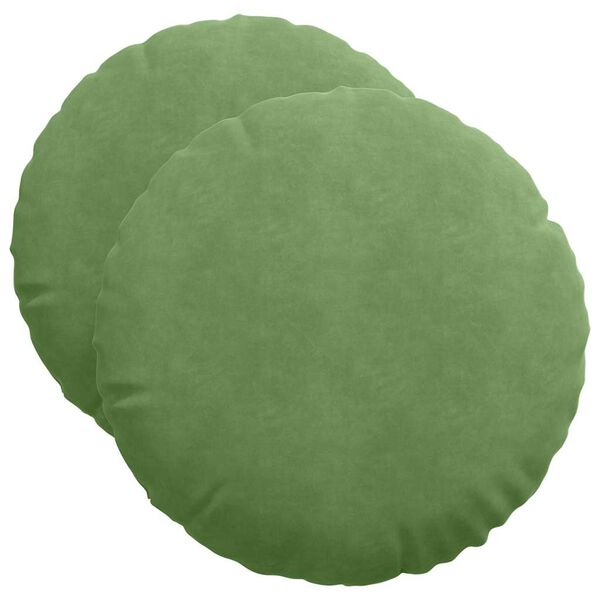 vidaXL Coussins de si&egrave;ge 2 pcs Vert clair &Oslash; 40 x 13 cm Velours