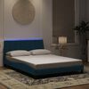 vidaXL Cadre de lit avec LED sans matelas Hanko bleu 140x190 cm velours