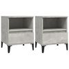 vidaXL Tables de chevet 2 pcs Gris b&eacute;ton 40x35x50 cm