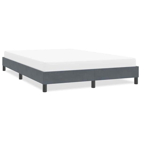 vidaXL Cadre de lit sans matelas gris fonc&eacute; 140x220 cm velours