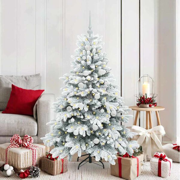 vidaXL Sapin de No&euml;l artificiel avec 150 LED Blanc 150 cm PE et PVC