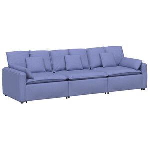 vidaXL Canap&eacute; modulable avec coussins bleu jean