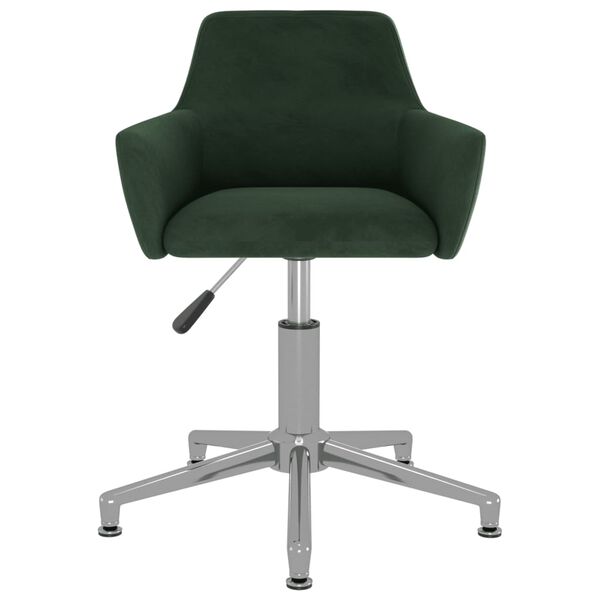 vidaXL Chaise pivotante de salle &agrave; manger Vert fonc&eacute; Velours
