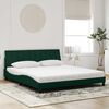 vidaXL Lit avec matelas Hanko vert fonc&eacute; 180x200 cm velours