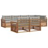 vidaXL Ensemble de canap&eacute;s d'ext&eacute;rieur 7 pcs Gris Naturel et Clair