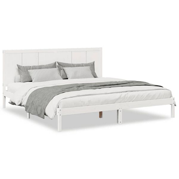 vidaXL Cadre de lit extra long sans matelas 180x220 cm bois massif