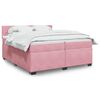vidaXL Sommier &agrave; lattes de lit avec matelas Rose 200x200 cm Velours