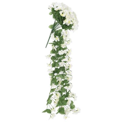 vidaXL Guirlandes de fleurs artificielles 3 pcs blanc 85 cm