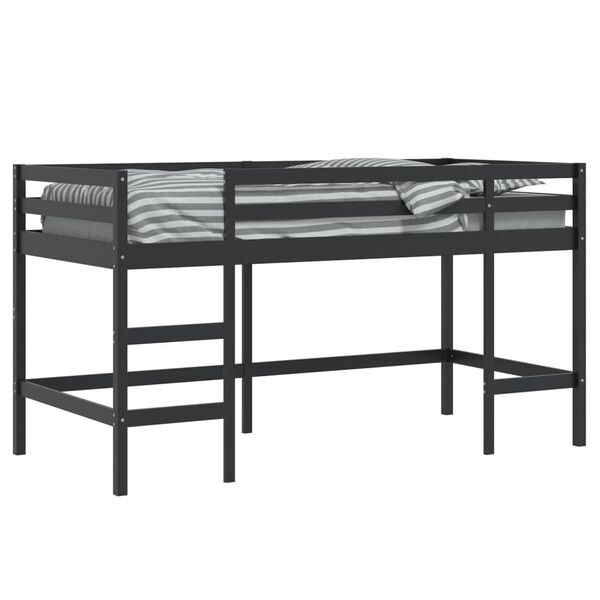 vidaXL Lit mezzanine d'enfants sans matelas avec échelle noir 90x200cm