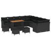 vidaXL Ensemble de canap&eacute; de jardin 14 pcs Noir polyrotin