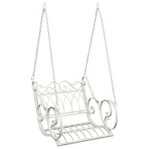 vidaXL Banc Balan&ccedil;oire Acier 71 x 75 x 59 cm Blanc antique