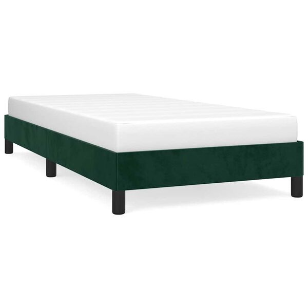 vidaXL Cadre de lit sans matelas vert fonc&eacute; 100x200 cm velours
