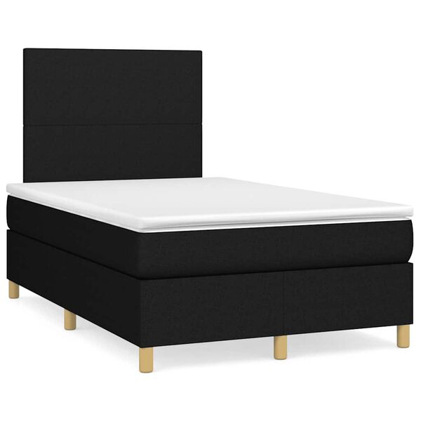 vidaXL Sommier &agrave; lattes de lit avec matelas noir 120x190 cm tissu
