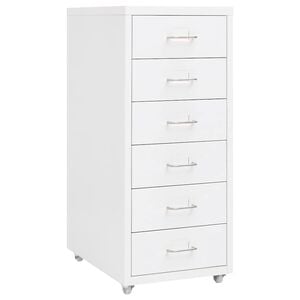 vidaXL Classeur mobile Blanc 28x41x69 cm M&eacute;tal