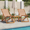 vidaXL Chaises de plage pliantes lot de 2 taupe tissu et bois massif