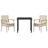 vidaXL Ensemble de salle &agrave; manger pour jardin 3 pcs Beige polyrotin