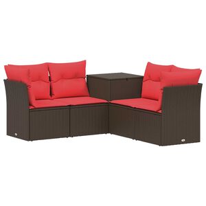 vidaXL Ensemble de Canap&eacute;s 5 pc Marron et rouge