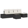 vidaXL Ensemble de canap&eacute; de jardin 6 pc Noir polyrotin