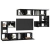 vidaXL Unites TV Montage mural 4 pcs Ch&ecirc;ne noir Bois d'ing&eacute;nierie