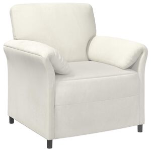 vidaXL Canap&eacute; 1 place Cr&egrave;me 88 x 83 x 95 cm Velours