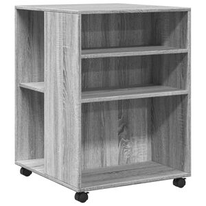 vidaXL Table d'appoint avec roues sonoma gris bois d'ing&eacute;nierie