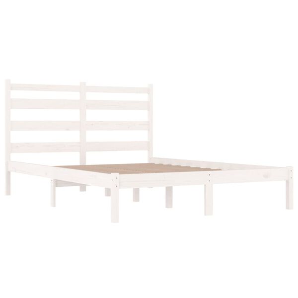 vidaXL Cadre de lit sans matelas blanc bois de pin massif