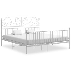 vidaXL Cadre de lit sans matelas blanc m&eacute;tal 180x200 cm