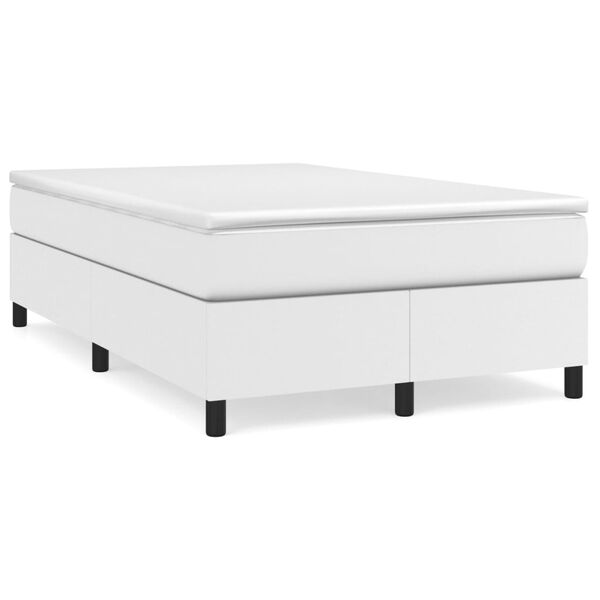 vidaXL Sommier &agrave; lattes de lit avec matelas blanc 120x190cm similicuir