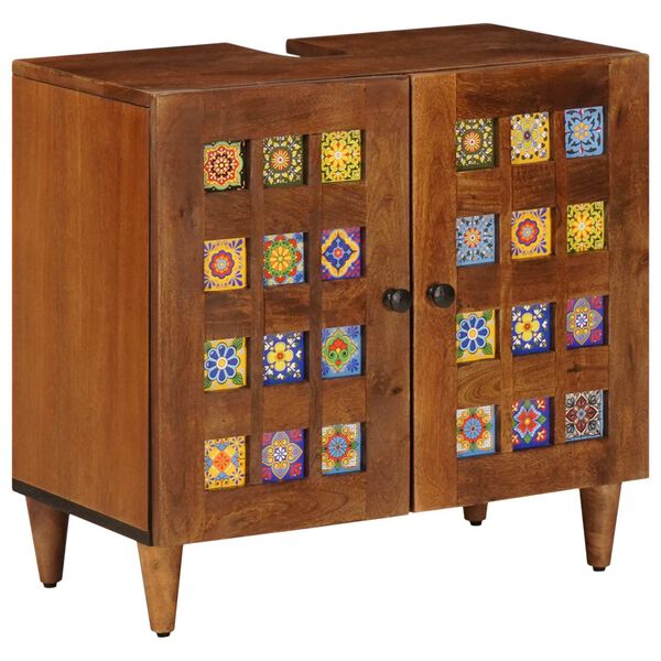 vidaXL Ensemble de mobilier de salle de bain avec tiroir 3 pcs Noyer